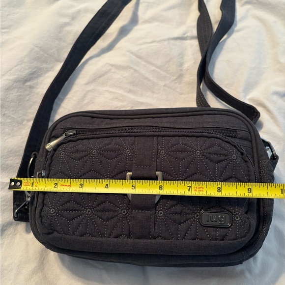 Lug Quilted Charcoal Gray Quilted Crossbody Bag - Picture 7 of 7